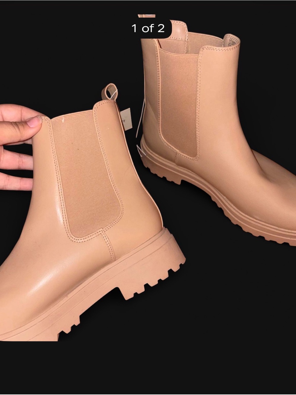 Women's Chunky Elastic Chelsea Boot in Nude